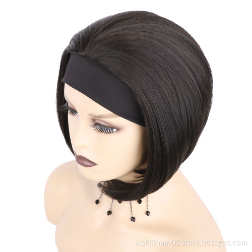 wholesale headband wigs black bobo straight hair headband wig for black women